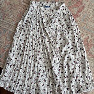 Pendleton White Pleated Midi Skirt with Navy & Red sailboats ⛵️